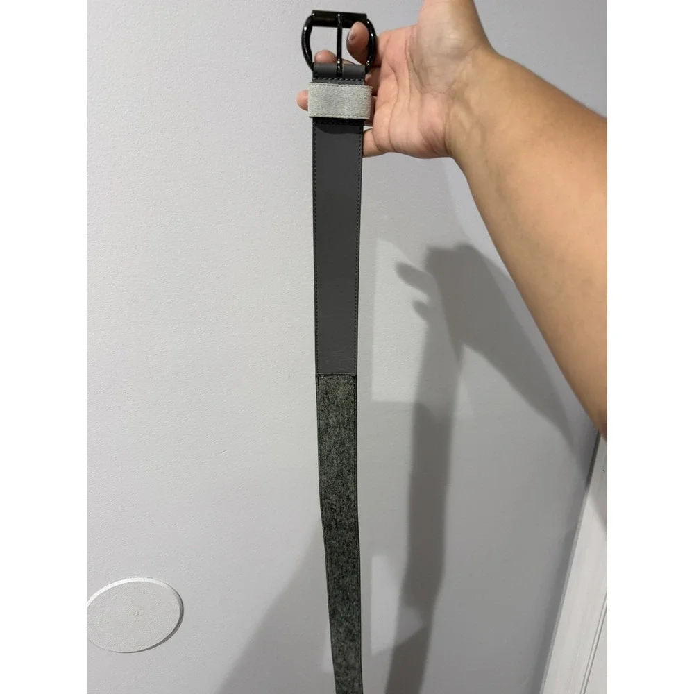 Dora Italian‎ Leather Belt Gray – Textured – 38